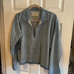 Polo Denim Pullover Top